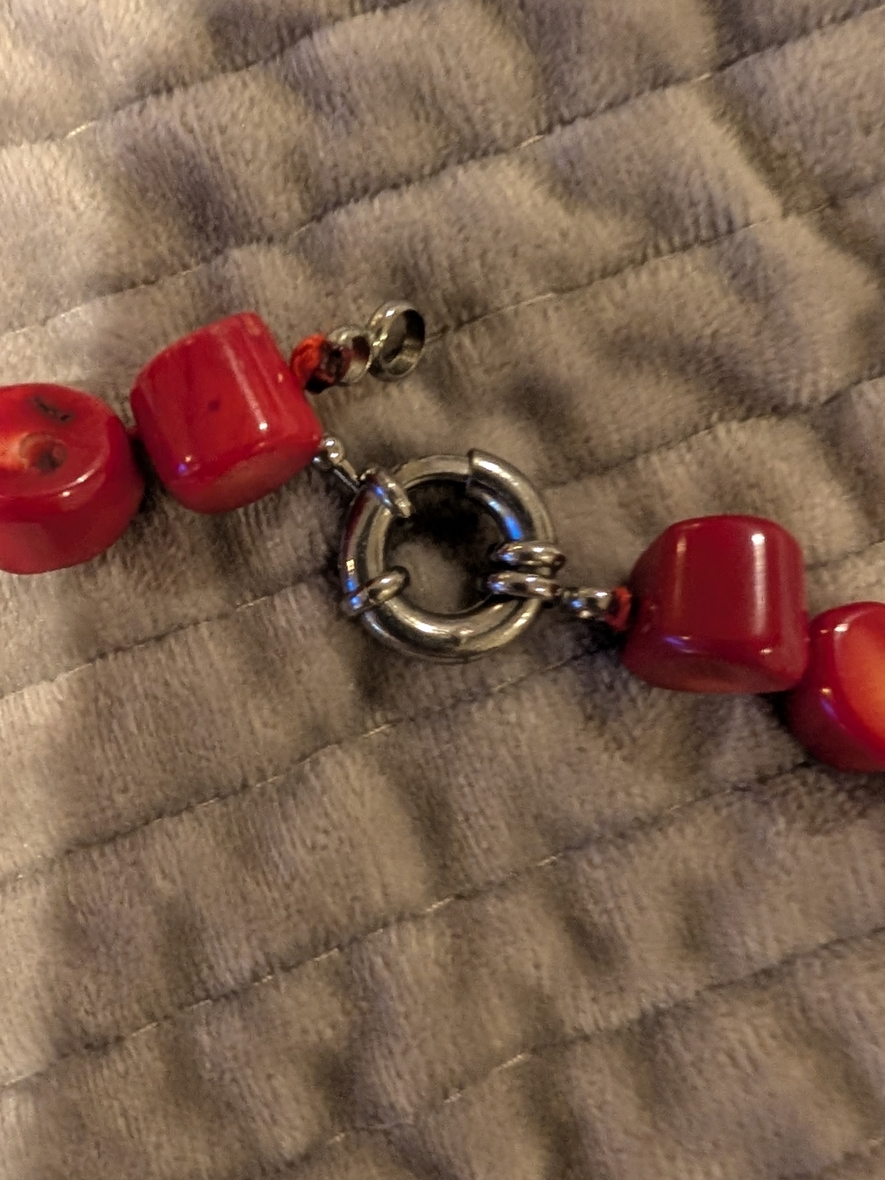Natural genuine  Red Coral Necklace - Picture 3 of 6